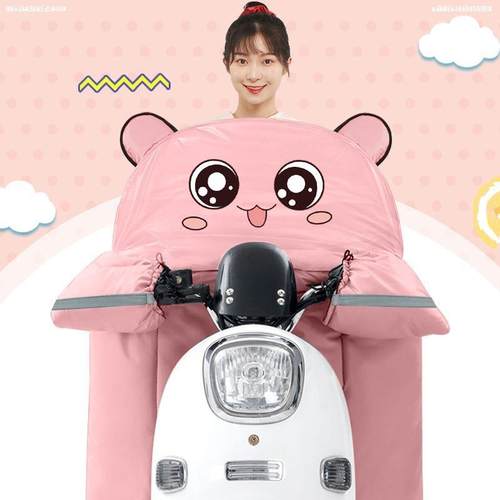 电动摩托车挡风被春秋防水加厚冬季电瓶车四季双面防风罩加绒