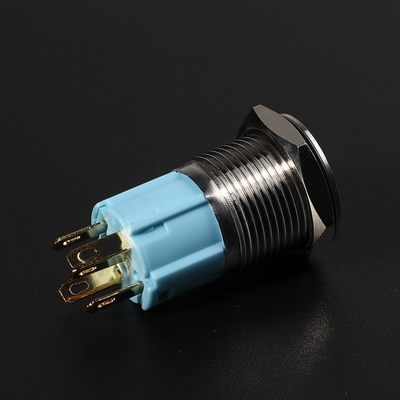 16MM金属按钮开关12v24v220v带灯自复位带锁防水不锈钢按键MP016S