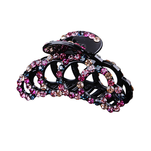 发卡抓夹大号成人盘头发饰水钻盘发头饰淑女简约X马尾发抓发