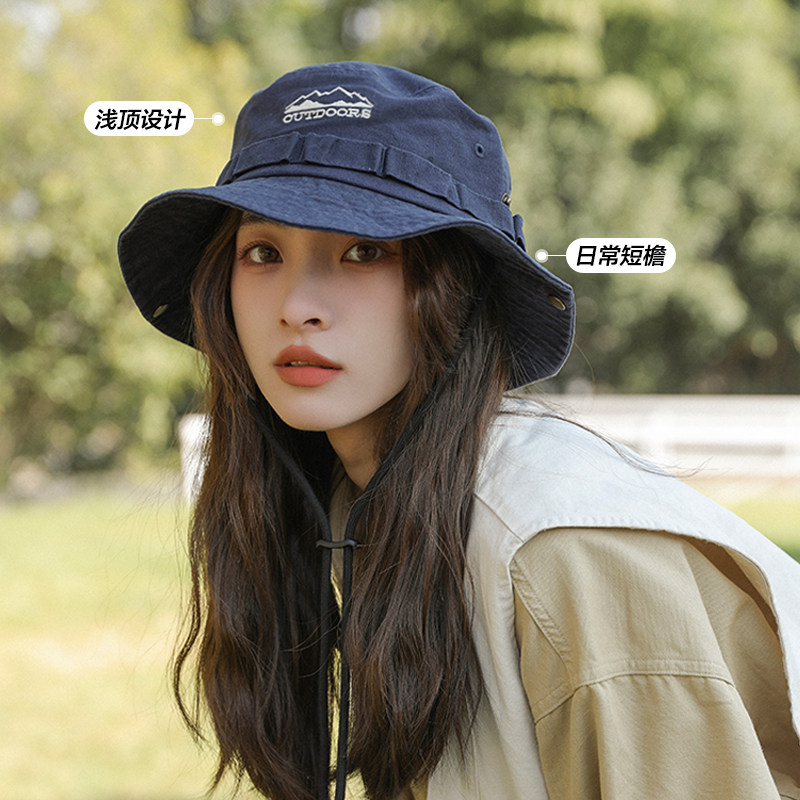 新品登山帽小头围帽子女户外露营爬山徒步小号西部牛仔帽防晒遮阳