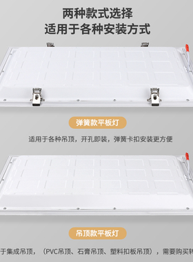 超薄弹簧嵌入式hled长条灯办公室天花吊顶过道车库走廊暗装平板灯