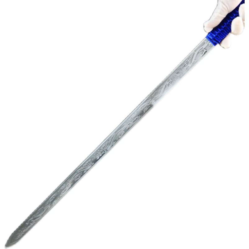 龙泉市刀剑皮带剑腰带剑软剑会z响的优质弹簧钢刻龙纹皮带剑未开