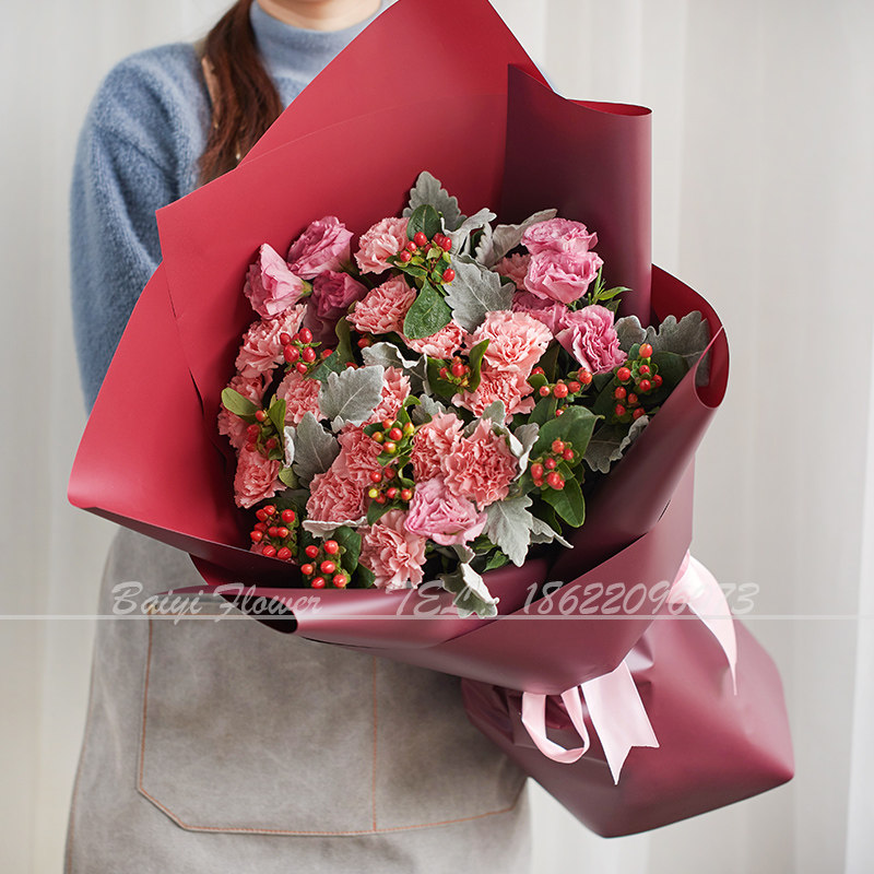 母亲节天津北京鲜花同城速递百合康乃馨礼盒花束长辈妈妈生日订花