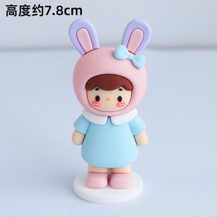 扮小熊小兔小鸭子小猫咪男孩女孩I软胶玩偶车载摆件家居装 卡通装