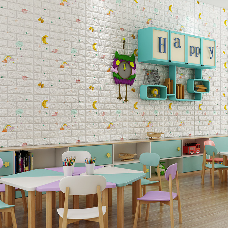 墙纸自粘防水防潮可擦洗温馨卧室儿童房背景墙壁纸墙贴纸家用自贴,家装主材,PVC墙纸,淘宝优惠券,粉丝福利购,淘宝优惠卷