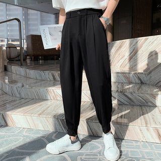 推荐New Fashion Spring Summer Pants Men Tapered Bottom Slit