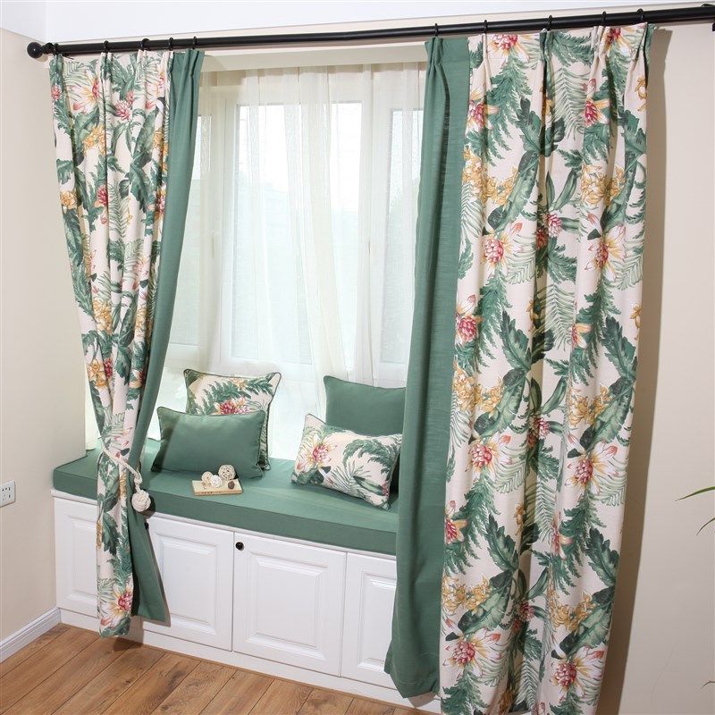 美式田园飘窗垫窗台垫定做卡座榻榻米简约现代卧室阳台垫子绿色,居家布艺,飘窗垫,淘宝优惠券,粉丝福利购,淘宝优惠卷