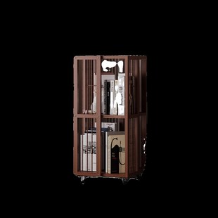 旋转书架家用客厅可移动多层置物架实木省空间收纳神器简易书柜