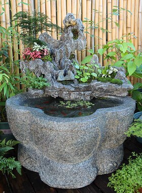 山石派庭院流水摆件循环水景观户外花园鱼池造景古朴装饰阳台假山