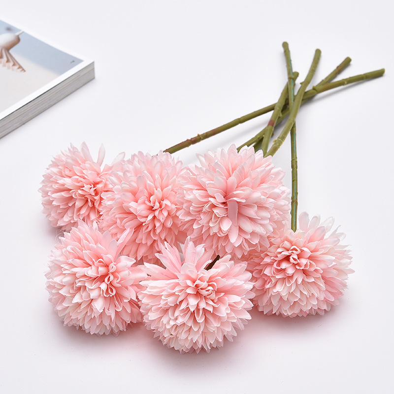 推荐30cm Artificial Flower Dandelion Ball Chrysanthemum Fake 家居饰品 仿真花/假花 原图主图