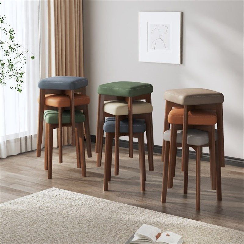 实木凳子家用小板凳现代简约餐桌椅子网红圆凳可叠放餐椅方凳矮凳,住宅家具,普通餐椅,淘宝优惠券,粉丝福利购,淘宝优惠卷
