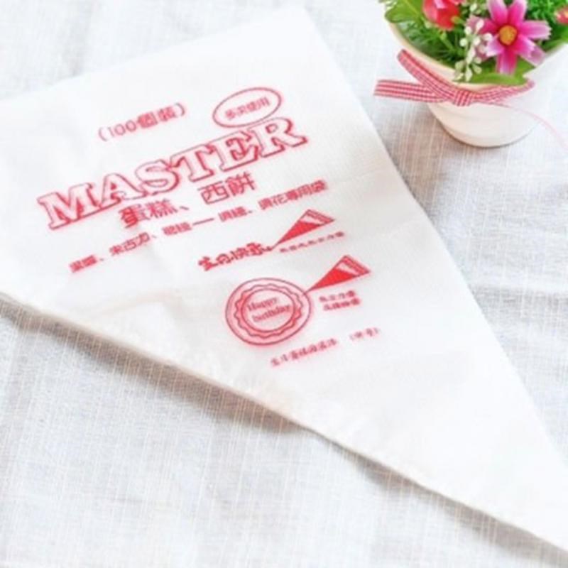 100Pcs Disposable Plastic Fondant Cake Pastry Bag Icing Pipi
