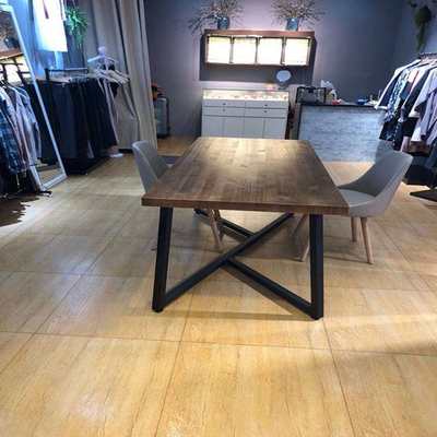 服装店实木展示桌展示台长方形桌子鞋包展示架复古实木中间流