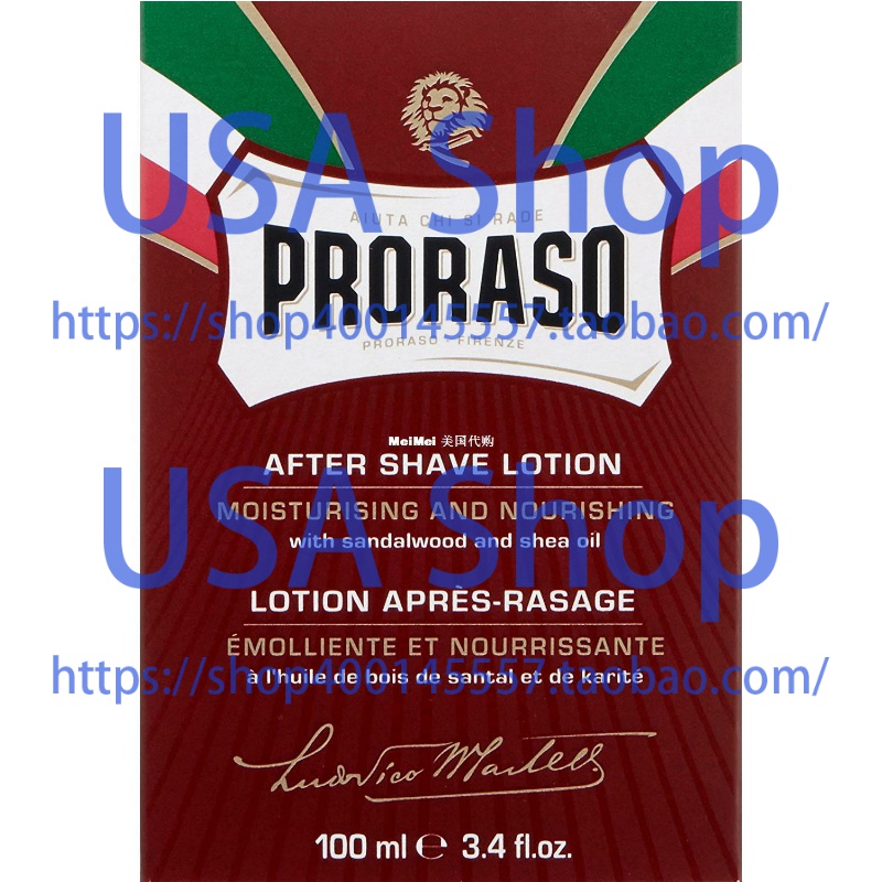 新品Proraso After Shave Lotion, Moisturizing and Nourishing