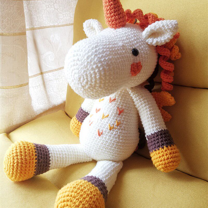 趣味手作 钩针毛线独角兽材料包diy手工编织网红小马玩偶自制礼物