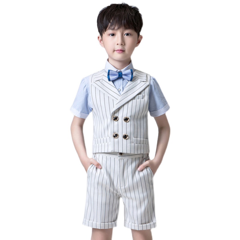 男童主持人小礼服夏装钢琴演奏服装儿童西装夏季男孩比赛表演正装