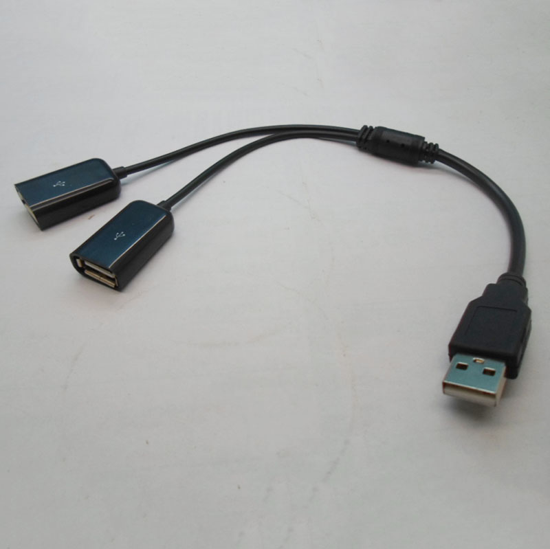 新品USB公头转两个USB母头一分二USB转接N头USB母转USB公线
