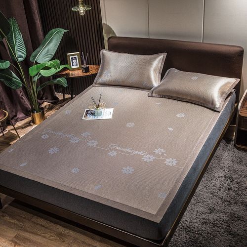 凉席三件套可水洗单1双人冰丝席人.8米2M米冰丝凉席0.9m1.