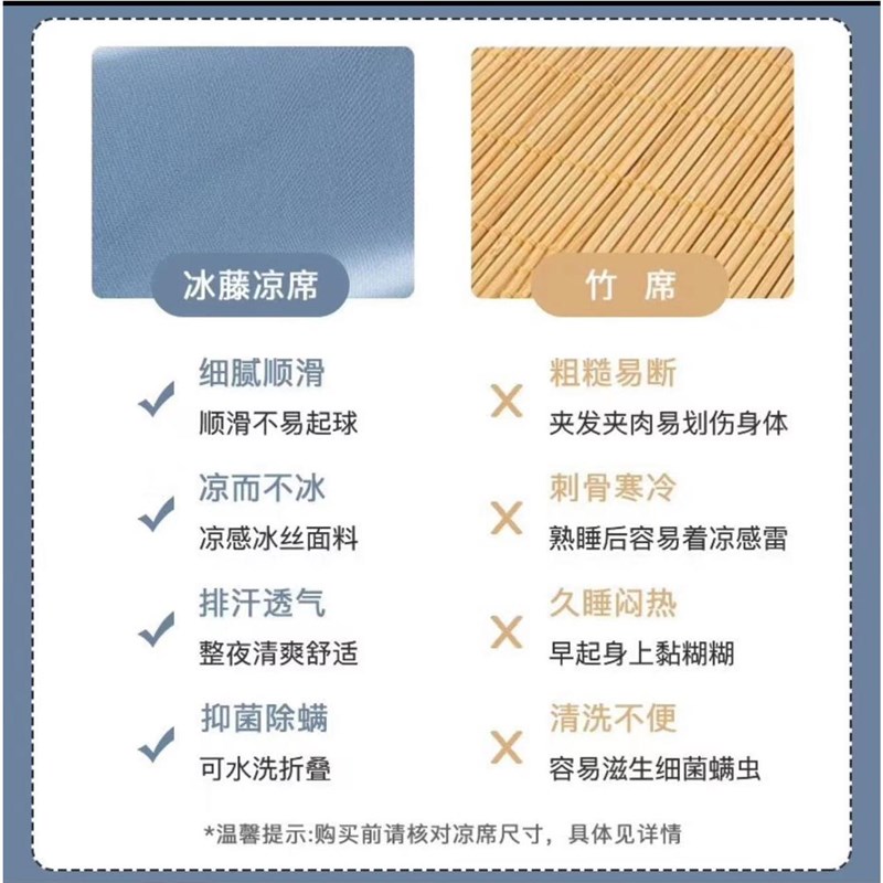 夏季冰丝凉席三件套藤壶席家用空调软席可水洗折叠单人宿舍用绣花