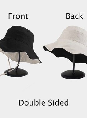 现货Double-sidedl Foldable Bucket Hat Summer Sun Hat  for Wo