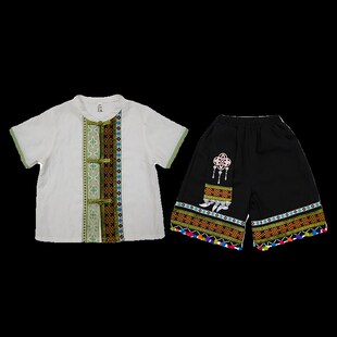 汉服男童少数民族服饰男宝幼儿园演出服薄款夏季小男孩古装两件套