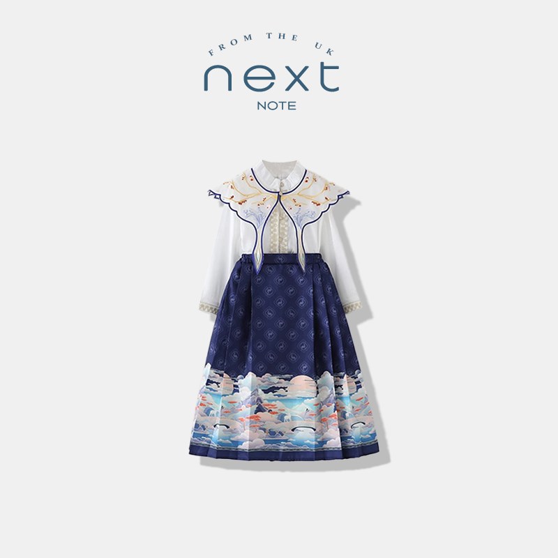 现货NEXT hNOTE马面裙女童汉服2024新款春夏套装新中式国风亲子装