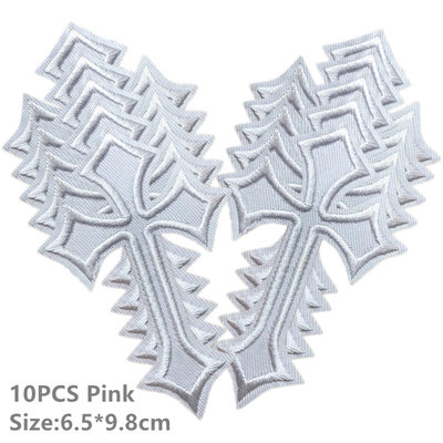 速发10PCS LOT Cross Embroidered Patches For Clothing Sewing