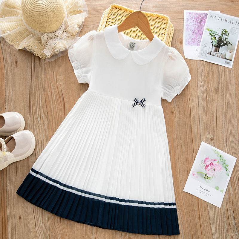女童连衣裙洋气夏装新款大儿童公主裙泡泡短袖女宝宝百褶雪纺裙子,童装/婴儿装/亲子装,连衣裙,淘宝优惠券,粉丝福利购,淘宝优惠卷