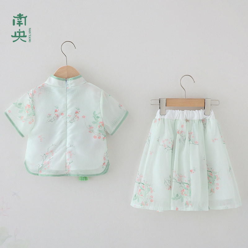 工厂销民国风女童汉服夏款古风超仙儿童唐装高端T古装女孩中国风