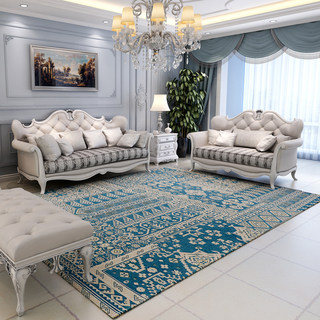 急速发货欧式客厅地毯茶几美式卧室床边毯可机洗长方形布艺沙发门