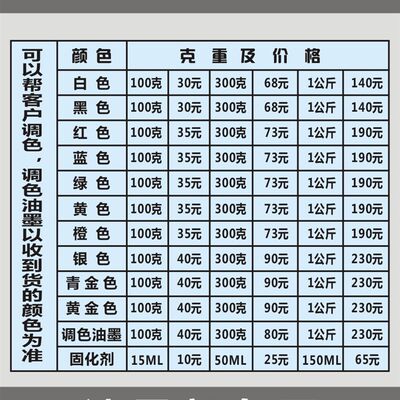 金属油墨铝材不锈钢陶瓷玻璃油墨漆面G金属制品双组份需要加固化