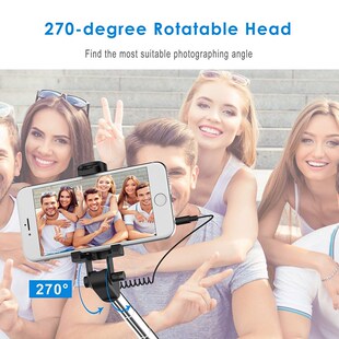 Extendable Wired Monopod Selfie Stick For iPhone 12 Mini 11