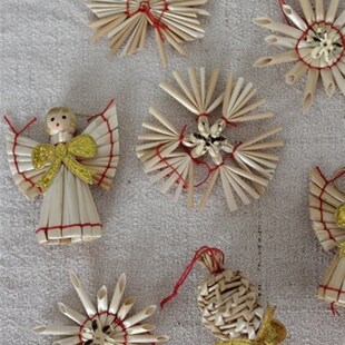 良元静品 摄影道具 轻u巧麦秆手工制作圣诞树橱窗装饰挂饰