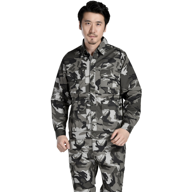 迷彩 劳保工作服套装男夏季长袖纯棉透气耐磨夏天长袖薄款全棉