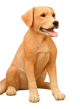 装饰客厅落地式摆件黑色拉布拉多仿真犬动物模型大型狗狗树脂礼物