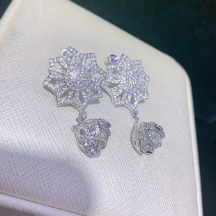 DIY手工材料配件银扣耳坠女气质耳环长款饰品串水晶珍珠流苏耳饰