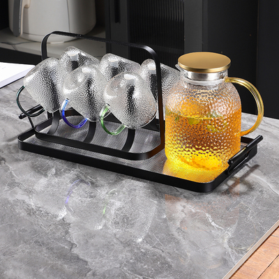 锤纹玻璃杯客厅待客水杯家用套装耐高温茶杯家庭T一人一色喝水杯