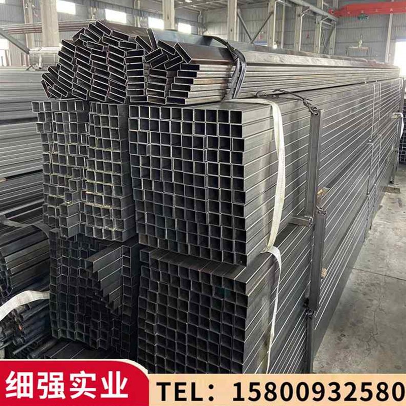 新品方管钢材光亮矩形镀锌铁管r型材20x40 40x60 100x100黑方家俱