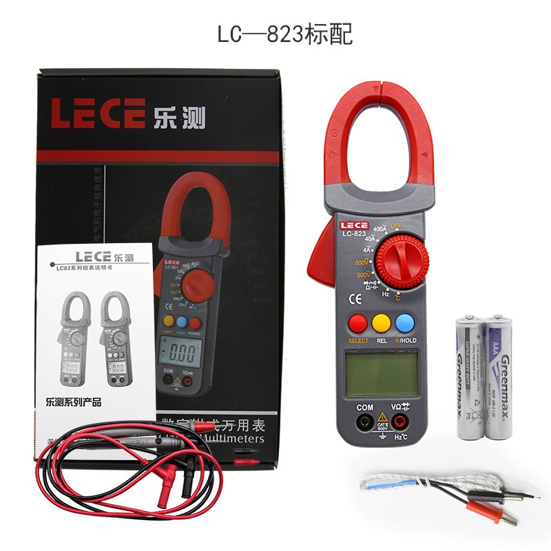 专用乐测数字钳形表电流表温度频率电容LC823交直流V电流LC826