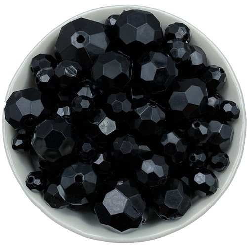 直孔实色黑色3g2面切面角珠 手工DIY编制包包串珠手链项链配件珠