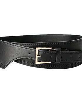 现货New Fashion Belts for Women PU Leather Gold SquarYe Pin