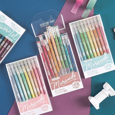 推荐9 Pcs/pack Gel Ink Pens Morandi Colors Gel Pens Set Fine