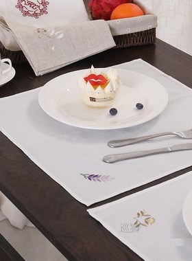 6pcs/lot Embroidered linen napkins, placemats, table mats, n