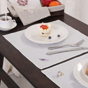 6pcs/lot Embroidered linen napkins, placemats, table mats, n