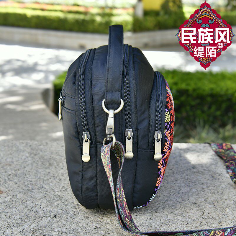 新款民族风潮单肩小包包女士斜挎包宽肩带女包时尚百搭多层休闲包