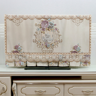 电视机防尘罩套盖布2023年液晶新款刺绣柜盖巾65寸55挂式坐机