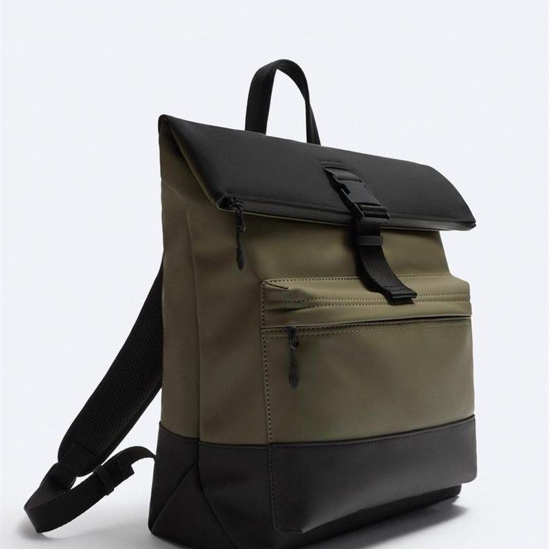 2024新款男包休闲拼接学院双肩包卡其绿色翻盖大容量旅行电脑背包,箱包皮具/热销女包/男包,双肩背包,淘宝优惠券,粉丝福利购,淘宝优惠卷