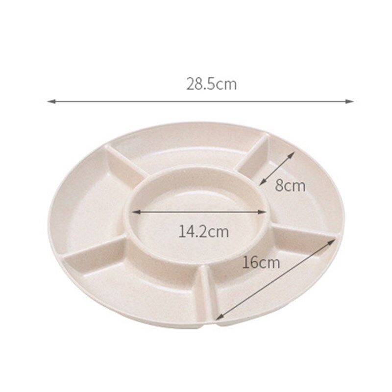 1 pc 6-Compartment Food Storage Tray Dried Fruit Snack Plate