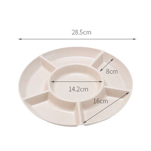 1 pc 6-Compartment Food Storage Tray Dried Fruit Snack Plate