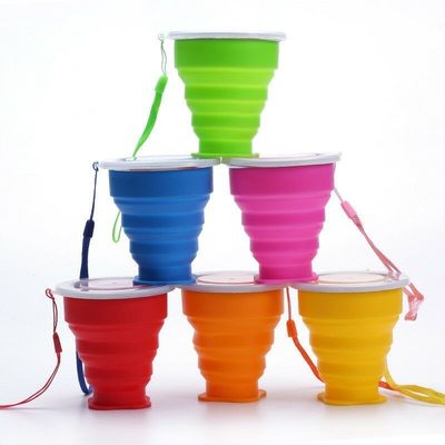 速发1Pc 200ml/240ml Portable Silicone Retractable Folding Cu